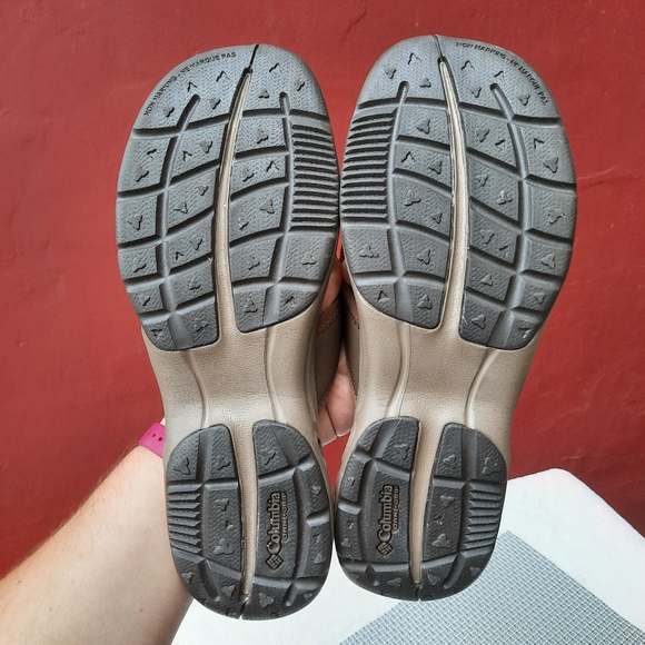 Columbia | Shoes | Columbia Leather Toe Loop Flip Flop Slides Sandals | Poshmark